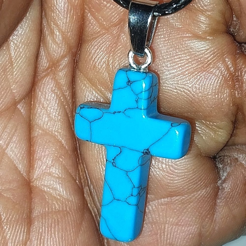 Turquoise Cross Pendant Necklace